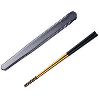 Металлические многоразовые Китайские Корейские Японские палочки с пеналом для Еды Суши Роллов Box SUS304L 24см Черный