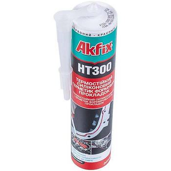 Герметик силіконовий Akfix HT300 280ml (термостійкий) червоний