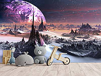 Флизелиновые фотообои с рисунком для детской комнаты "Космическая планета"
