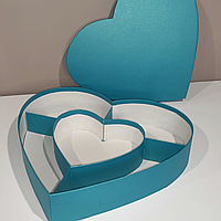 Коробка "Серце з серцем" перламутровий дизайнерський папір