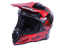 Шлем мотоциклетный кроссовый MD-911 VIRTUE (черно-красный, size XS)