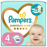 Подгузники Pampers Premium Care Maxi Размер 4 (9-14 кг) 34 шт (8001090379368)