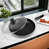 Сковорода универсальная с антипригарным покрытием и стеклянной крышкой Maestro MR-1200-22 (Ø 22 см)