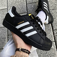 Мужские кроссовки Adidas Superstar Black adi-0370 адидас