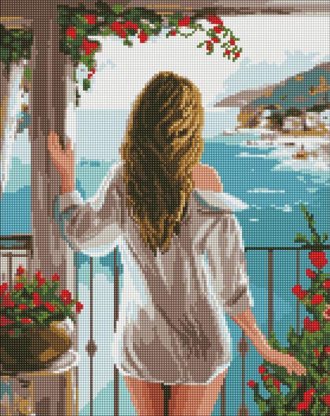 Картина алмазами Ідейка Морська далечінь ©art_selena_ua (AMO7797) 40 х 50 см (На підрамнику)