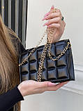 Дефект! Жіноча маленька сумка клатч на ланцюжку чорна, фото 5