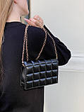 Дефект! Жіноча маленька сумка клатч на ланцюжку чорна, фото 6