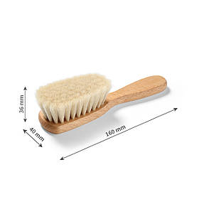 Щітка для волосся дерев'яна з натуральною м'якою щетиною BabyOno з народження 4х16 см Коричневий