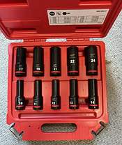 Набір ударних головок 1/2" 10-24мм довгі 10шт Milwaukee 4932480457, фото 3
