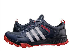 Кожаные кроссовки Adidas (227 сине-серо-красная) мужские спортивные кроссовки шкіряні чоловічі, фото 3