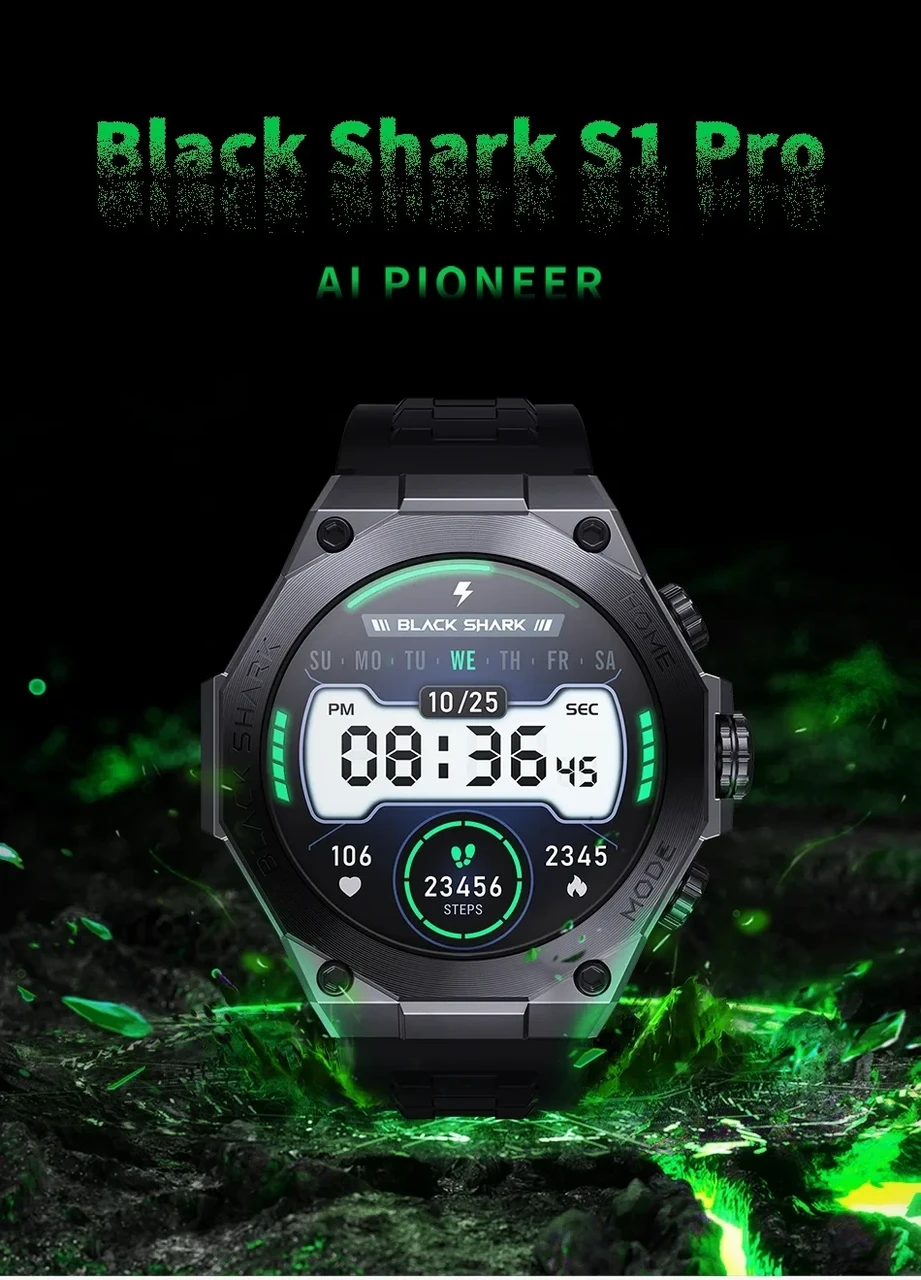 Смарт-годинник Xiaomi Black Shark S1 Pro black з підтримкою ChatGPT