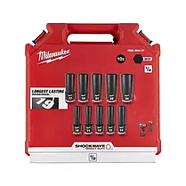 Набір ударних головок 1/2" 10-24мм довгі 10шт Milwaukee 4932480457, фото 5