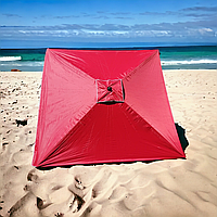 Большой качественный зонт для пляжа, сада 3 на 3 м с ветровым клапаном и серебряным покрытиием
