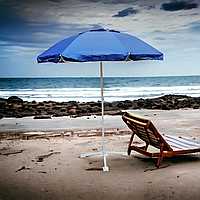 Прочный большой зонт для моря, пляжа 2,2м с 8 спицами и ветровым клапаном