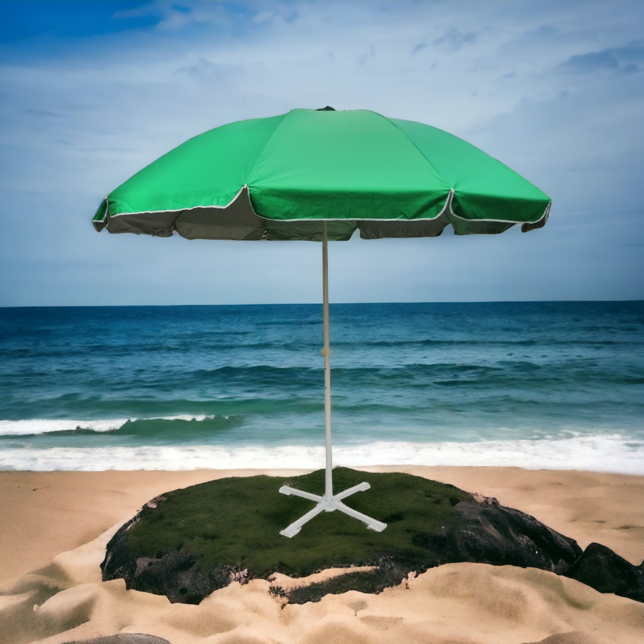 Велика кругла торгова парасолька для дачі, тераси, пляжу 3 м з 10 спицями та вітровим клапаном