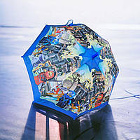 Качественный детский зонт для мальчика полуавтомат Лего Ниндзяго, зонтик для ребенка
