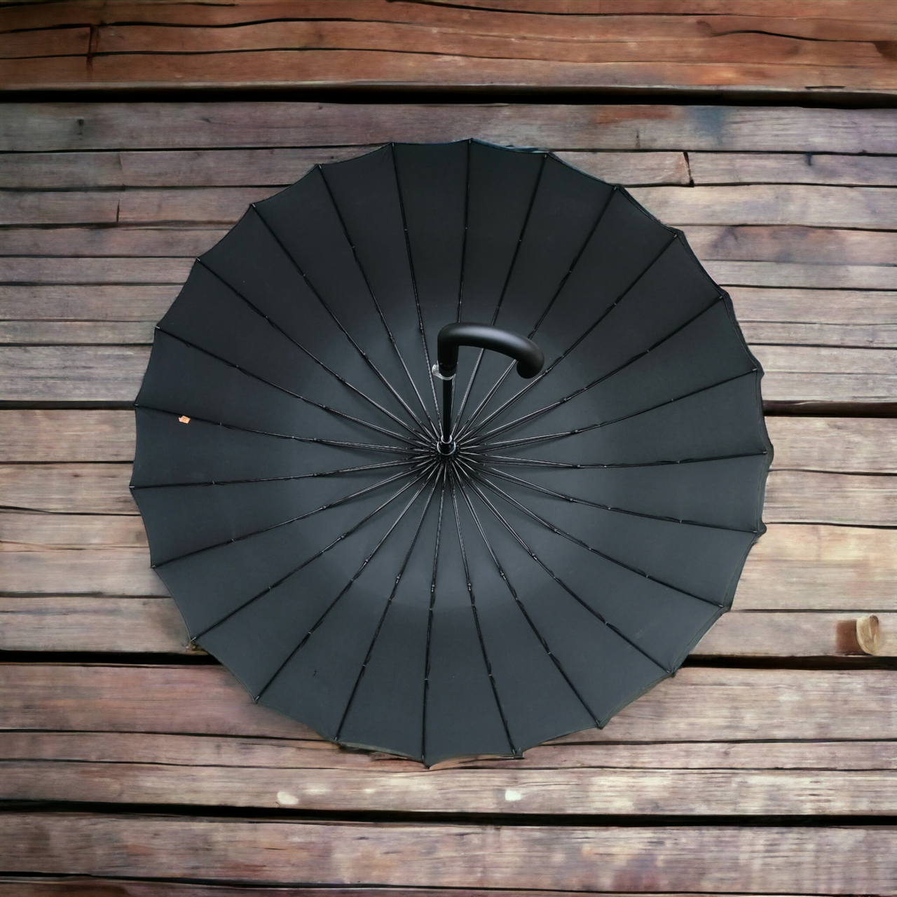 Большой президенский зонт-трость полуавтомат Антишторм с 24 карбоновыми спицами - фото 6 - id-p2141956084