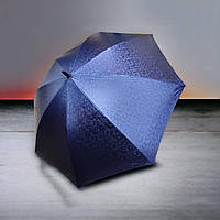 Стильный однотонный мужской-женский зонт-трость Королевский Купол, полуавтомат с системой антиветер, синий