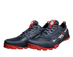 Кожаные кроссовки Reebok (240 сине-серая) мужские спортивные кроссовки шкіряні чоловічі, фото 5