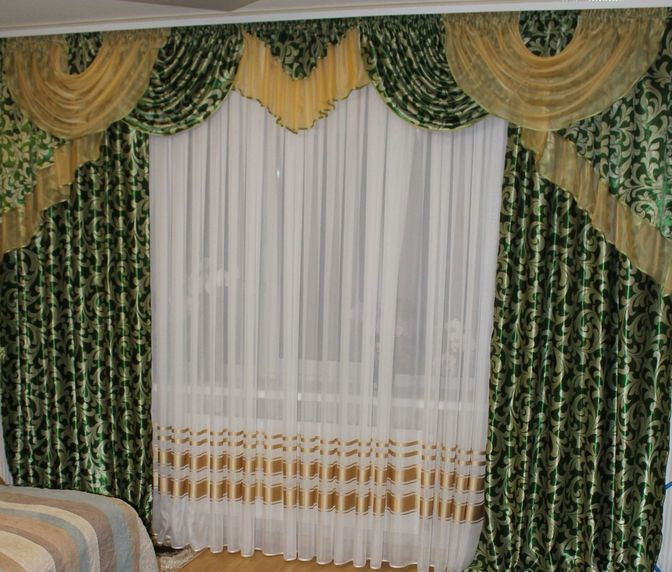 Ламбрекен зі шторами для вітальні "Блекаут", фото 1