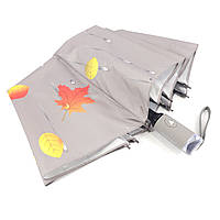 Зонт женский полуавтомат складной Susino с 9 спицами, Антишторм, легкий, Бежевый