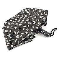 Женский зонт полуавтомат складной Toprain с 8 спицами и чехлом в комплекте, Антишторм, Черный