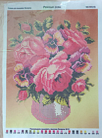 3 шт Схема для вышивания бисером "Розовые розы" ЧВ-3181(10) размер а4 Код/Артикул 87