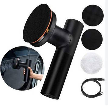 Акумуляторна полірувальна машинка для автомобіля Baseus New Power Cordless Electric Polisher 30 Вт 45 хвилин 3 насадки Чорний
