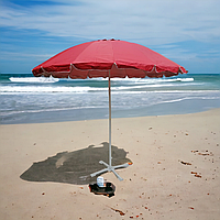 Зонтик качественный пляжный, дачный, садовый 3,5 м на 16 спиц с ветровый клапаном и серебряным покрытием