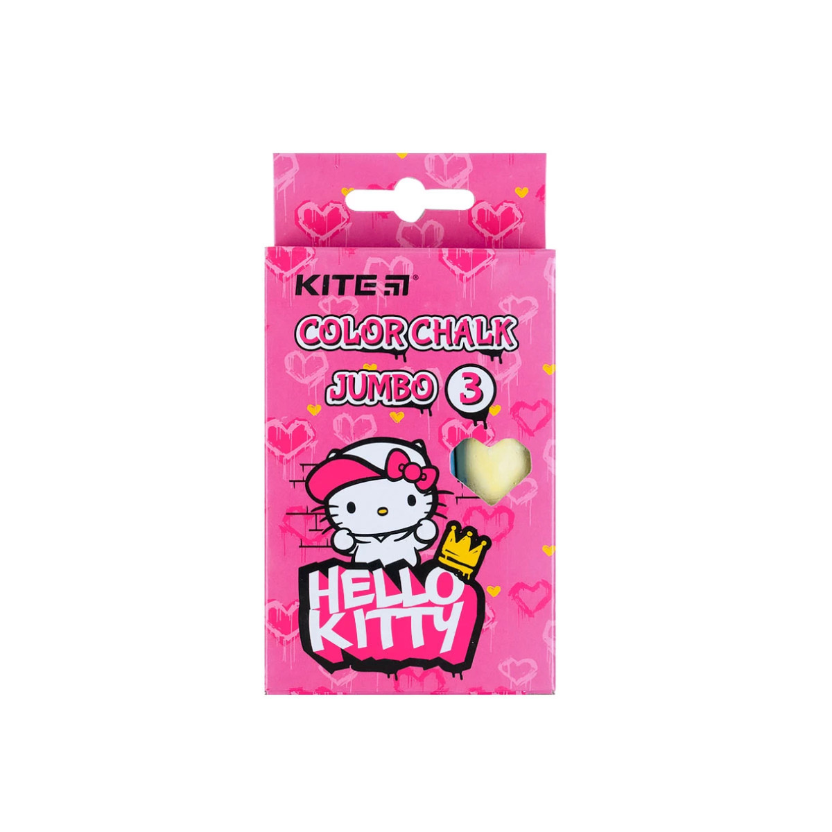 Крейда кольорова 3шт. JUMBO, Kite Hello Kitty HK21-077