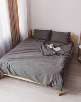 Постільна білизна двоспальне Dushka Home Варена бавовна 20469 180х215 см темно-сіра h