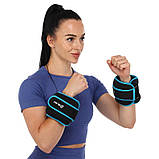 Обтяжувачі-манжети для рук та ніг з металевою стружкою Zelart FI-5732-4 2x2кг, фото 10