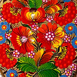 Картина на зрізі дерева Петриківський розпис ручної роботи 30х20 см КВІТИ І КАЛИНА Український сувенір, фото 6