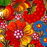 Картина на зрізі дерева Петриківський розпис ручної роботи 30х20 см КВІТИ І КАЛИНА Український сувенір, фото 8