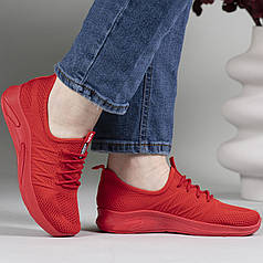 Кросівки жіночі червоні сітка