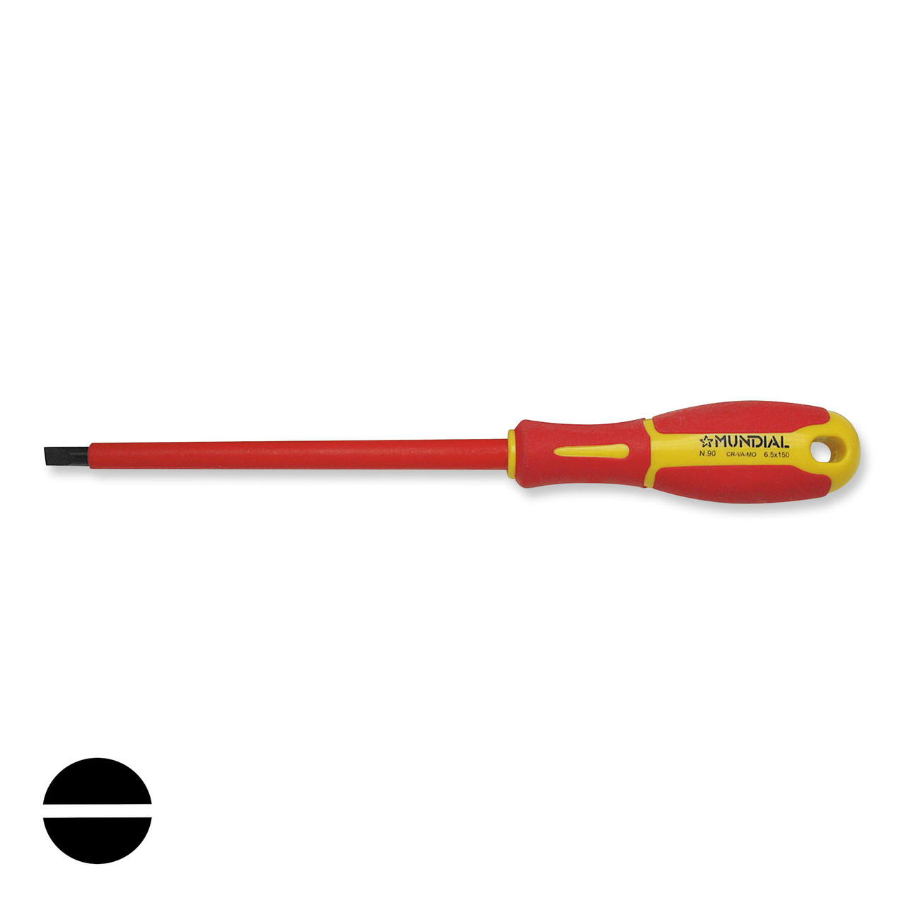 Викрутка діелектрична 2,5 x 80 мм,VDE,Slim, Mundial (Італія)