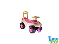 Автомобиль для прогулок толокар с музыкальным рулем, Doloni Toys (розово-бежевый) (122160)