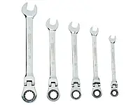 Оригинальный комплект рожковых ключей Parkside 5, набор рожковых-накидных шарнирных ключей из трещотки 5 шт.