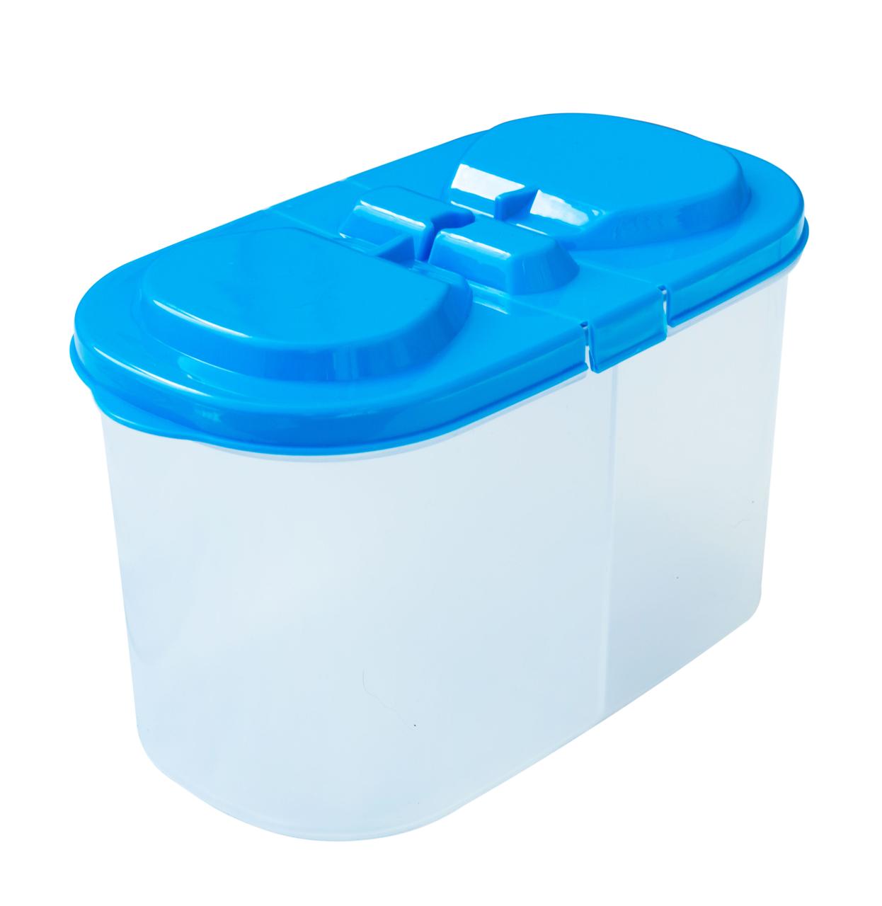 Ємність для сипучих продуктів 1,2 літра на дві секції (Літмаш) 185*100*115 мм, фото 1