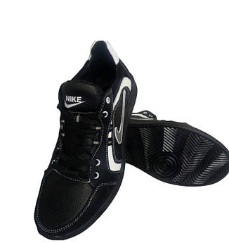 Шкіряні кросівки Nike  (271 чорно-біла) чоловічі спортивні кросівки шкіряні чоловічі, фото 2