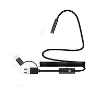 Камера эндоскоп 3 in 1 с кабелем на 2 метра 7 мм TYPE-C/MicroUSB/PC