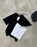 Женская базовая однотонная футболка с надписью «LIBERTY» (черный, белый); размер: 42-46 универсал