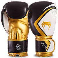 Перчатки боксерские VENUM CONTENDER 2.0 VENUM-03540 размер 14 унции цвет черный-белый-золотой kl