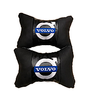 Подушки автомобільні з лого Volvo на підголівники Екошкіра (2шт пара)