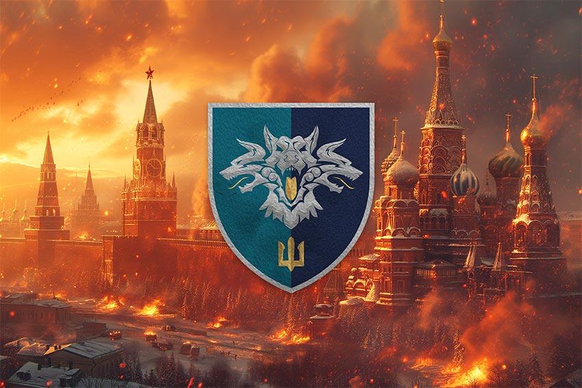 Прапор 38 ОБрМП ВМС України (лого 2) кремль палає