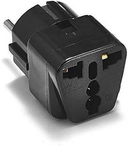Перехідник AC на Євро A08, універсальний 10A (мідь) для всіх типів розеток Travel Adapter SP-008 чорний новий