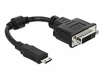 Переходник Mini HDMI (M) - DVI-I (F) гибкий 0,15 м бу