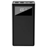 Power Bank компактный с фонарикомPower Bank (40000mah) XO PR124 Black, внешняя батарея для смартфона