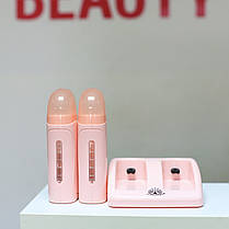 Воскоплав на 2 касети з базою рожевий, фото 5