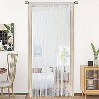 Одинарная штора для окон или дверей 90 x 200 см белая HSYLYM String Door Curtain Window Decoration